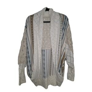 🌼‎ Miss Me Boho Crochet Knit Cardigan EUC Medium – Multicolor Southwestern 🌼